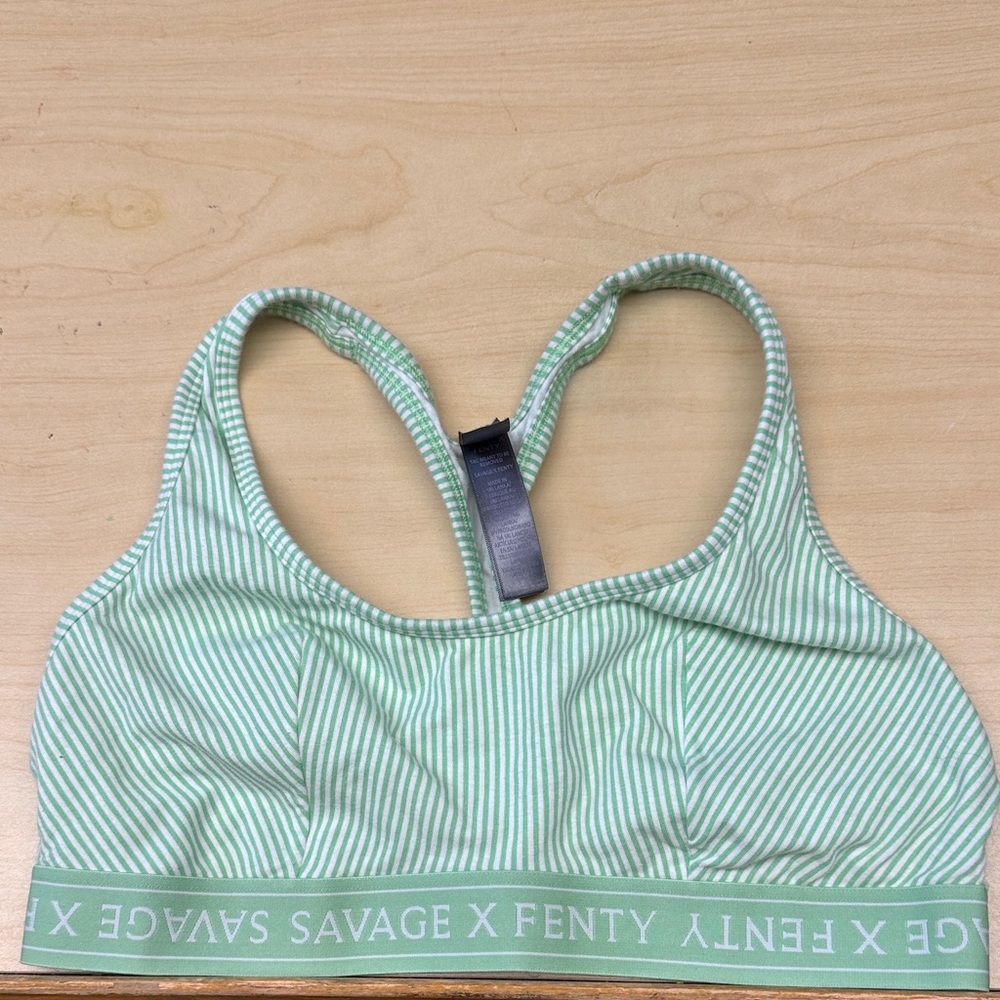 Savage X Fenty Mint Striped Bralette Top